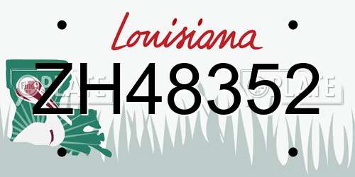 ZH48352 Louisiana License Plate