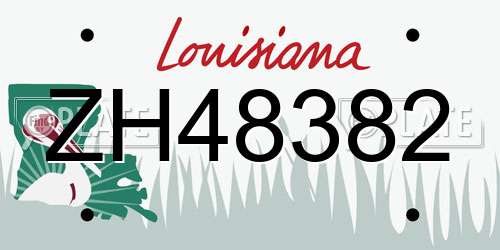 ZH48382 Louisiana License Plate