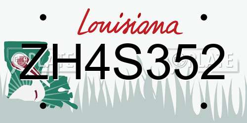 ZH4S352 Louisiana License Plate