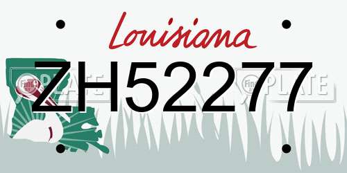 ZH52277 Louisiana License Plate