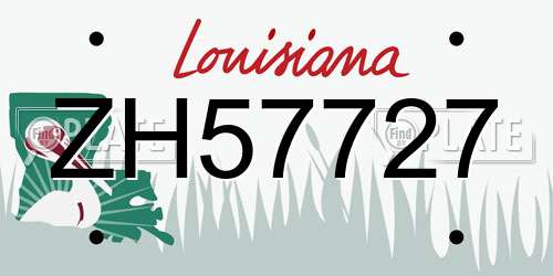 ZH57727 Louisiana License Plate