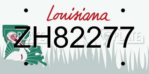 ZH82277 Louisiana License Plate