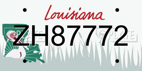 ZH87772 Louisiana License Plate