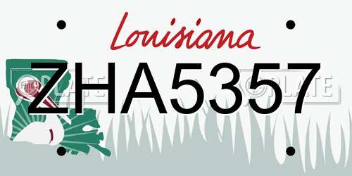 ZHA5357 Louisiana License Plate