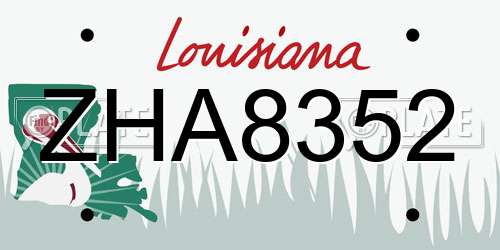 ZHA8352 Louisiana License Plate