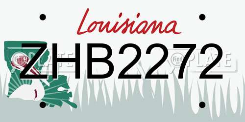 ZHB2272 Louisiana License Plate