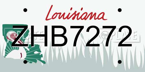 ZHB7272 Louisiana License Plate