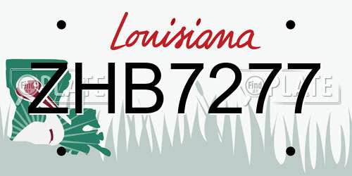 ZHB7277 Louisiana License Plate
