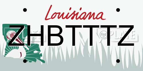 ZHBTTTZ Louisiana License Plate