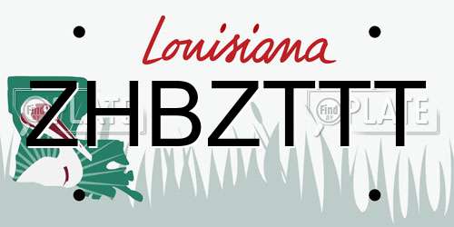 ZHBZTTT Louisiana License Plate