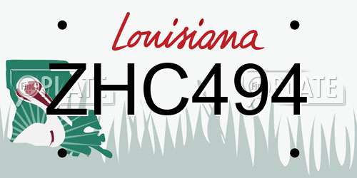ZHC494 Louisiana License Plate