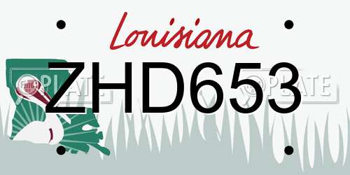 ZHD653 Louisiana License Plate