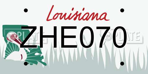 ZHE070 Louisiana License Plate