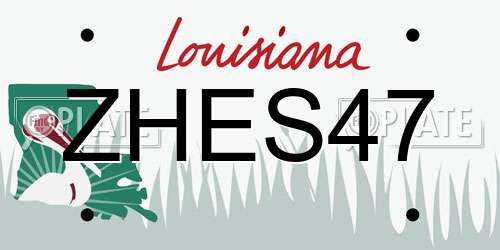 ZHES47 Louisiana License Plate