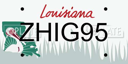 ZHIG95 Louisiana License Plate