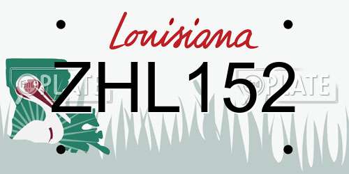 ZHL152 Louisiana License Plate