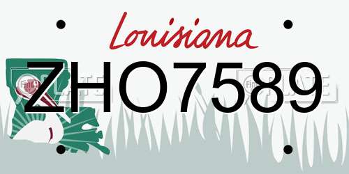 ZHO7589 Louisiana License Plate