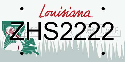 ZHS2222 Louisiana License Plate