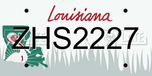 ZHS2227 Louisiana License Plate
