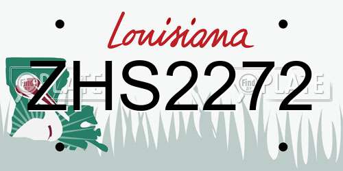 ZHS2272 Louisiana License Plate