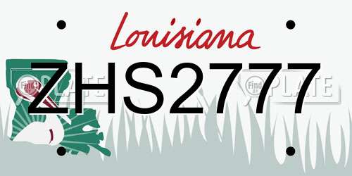ZHS2777 Louisiana License Plate