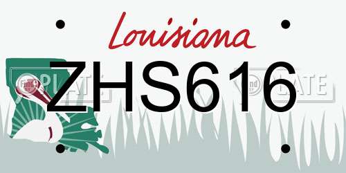 ZHS616 Louisiana License Plate