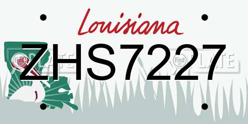 ZHS7227 Louisiana License Plate