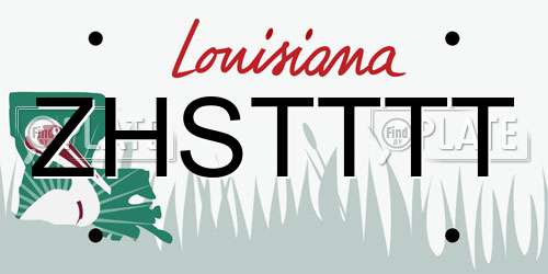 ZHSTTTT Louisiana License Plate