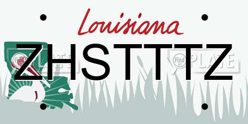 ZHSTTTZ Louisiana License Plate