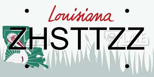 ZHSTTZZ Louisiana License Plate