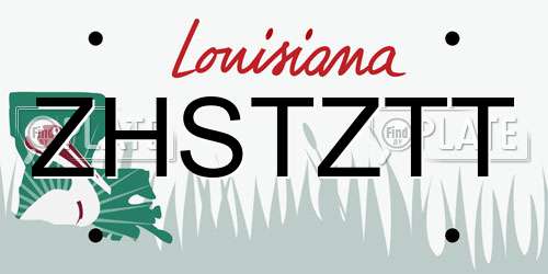 ZHSTZTT Louisiana License Plate