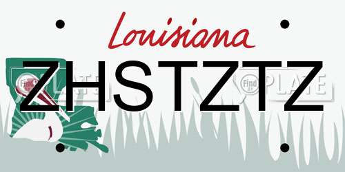 ZHSTZTZ Louisiana License Plate
