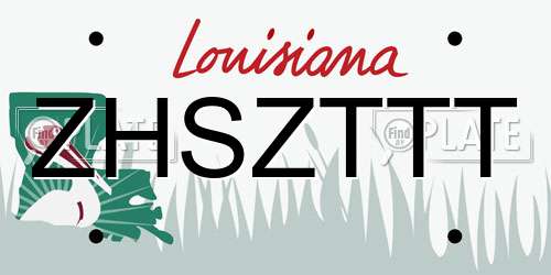 ZHSZTTT Louisiana License Plate