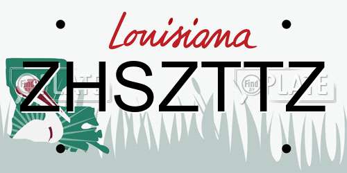 ZHSZTTZ Louisiana License Plate