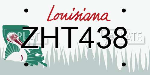 ZHT438 Louisiana License Plate