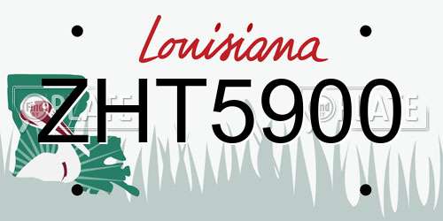 ZHT5900 Louisiana License Plate