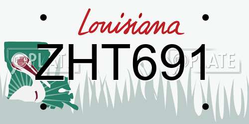 ZHT691 Louisiana License Plate