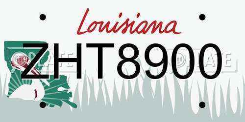 ZHT8900 Louisiana License Plate