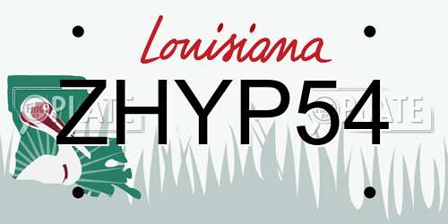 ZHYP54 Louisiana License Plate