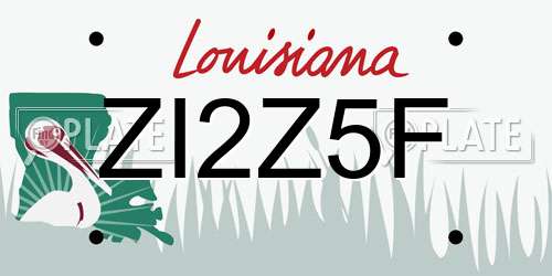 ZI2Z5F Louisiana License Plate
