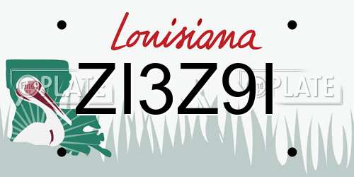 ZI3Z9I Louisiana License Plate