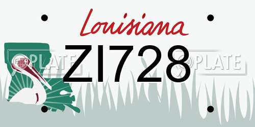 ZI728 Louisiana License Plate