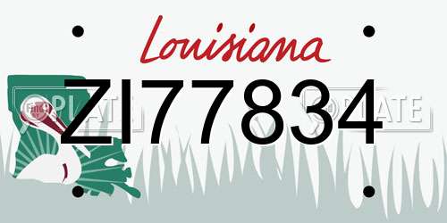 ZI77834 Louisiana License Plate