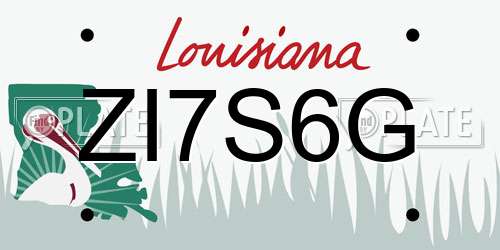 ZI7S6G Louisiana License Plate