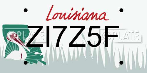 ZI7Z5F Louisiana License Plate
