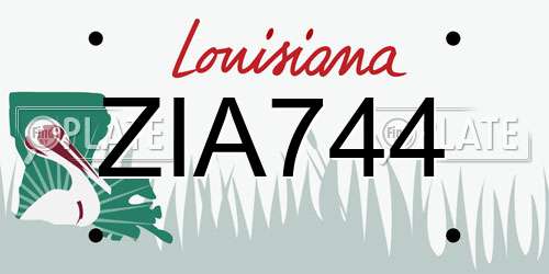 ZIA744 Louisiana License Plate