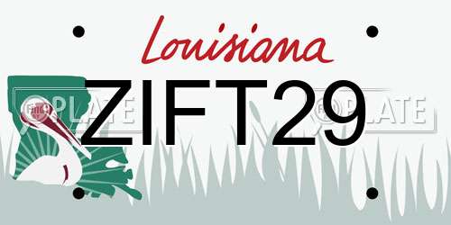 ZIFT29 Louisiana License Plate