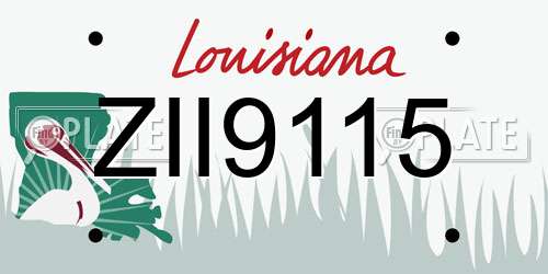 ZII9115 Louisiana License Plate