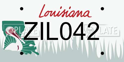 ZIL042 Louisiana License Plate