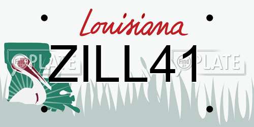 ZILL41 Louisiana License Plate